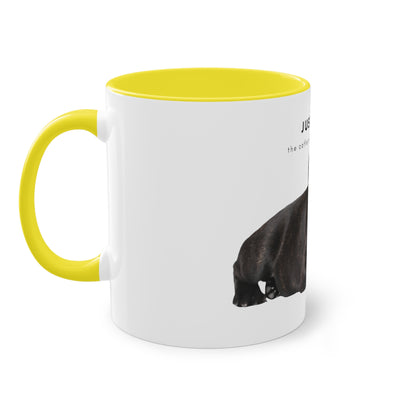 Just Wait Caffeine Black French Bulldog Puppy Two-Tone Coffee Mug, 325ml - White