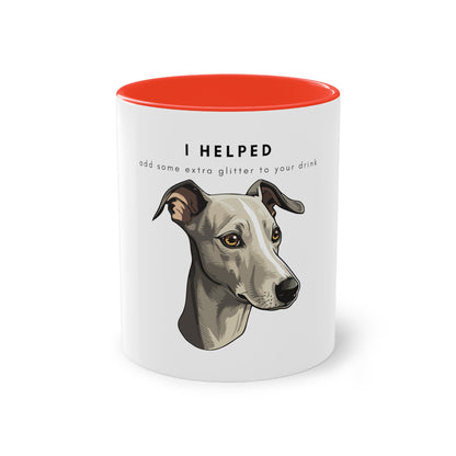 I Helped Add Glitter Italian Greyhound Graphic Two-Tone Coffee Mug, 325ml - White