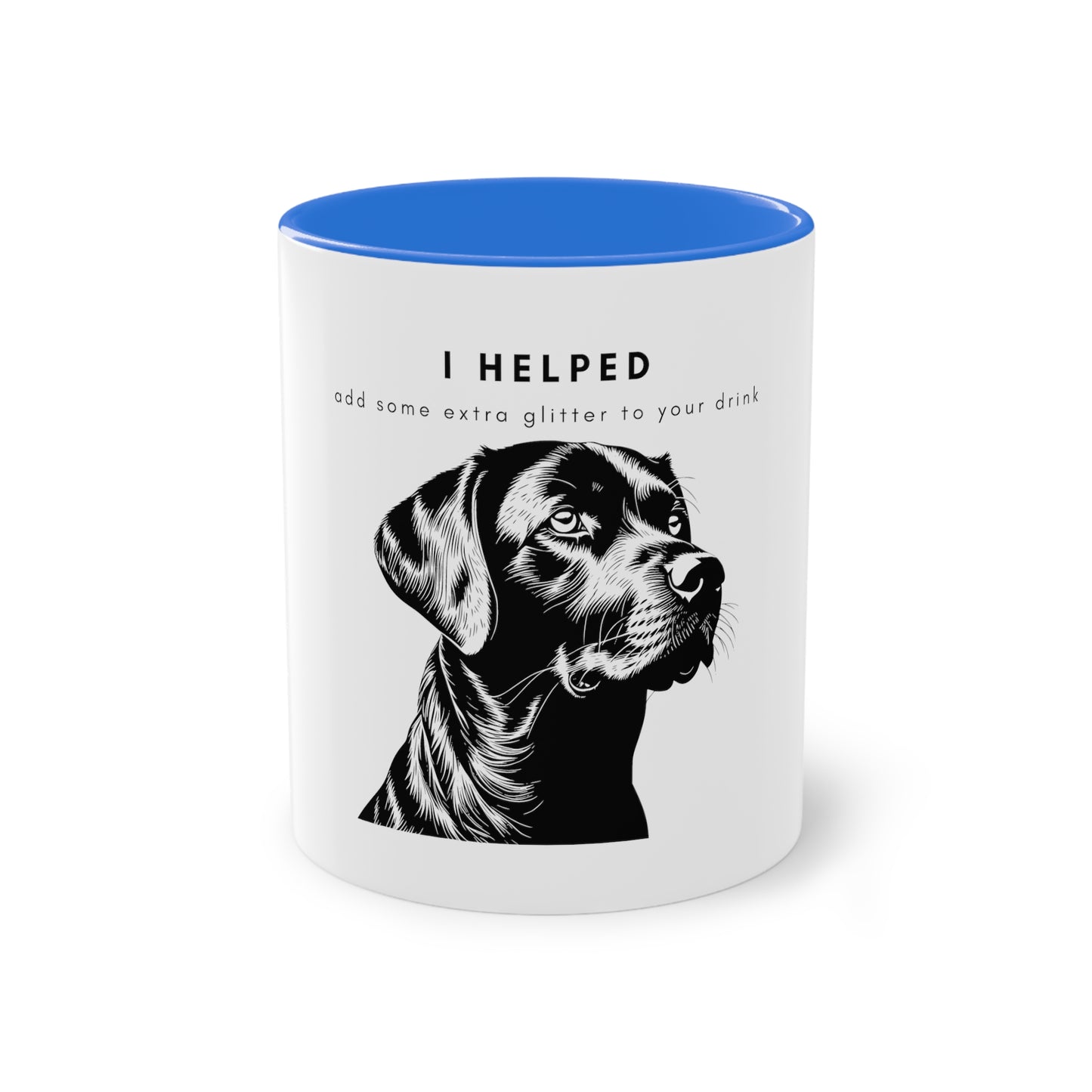 I Helped Add Glitter Labrador Graphic Two-Tone Coffee Mug, 325ml - White