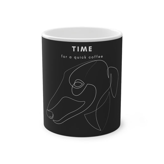 Time For A Quick Coffee Borzoi Single Line Magic Mug, 325ml - Black