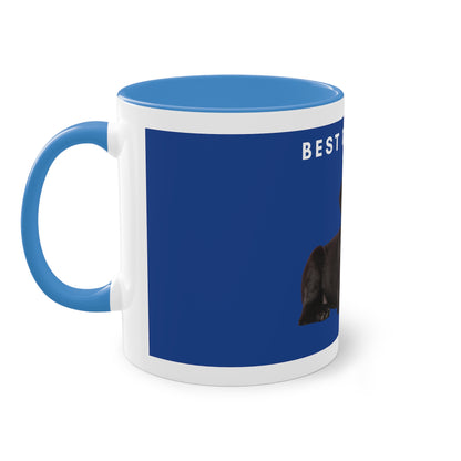 Best Dog Dad Black Lab Two-Tone Coffee Mug, 325ml - Blue