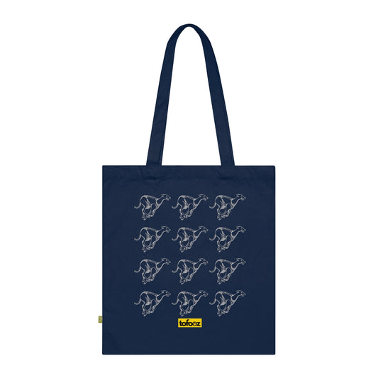 Greyhound Running Organic Cotton Tote Bag