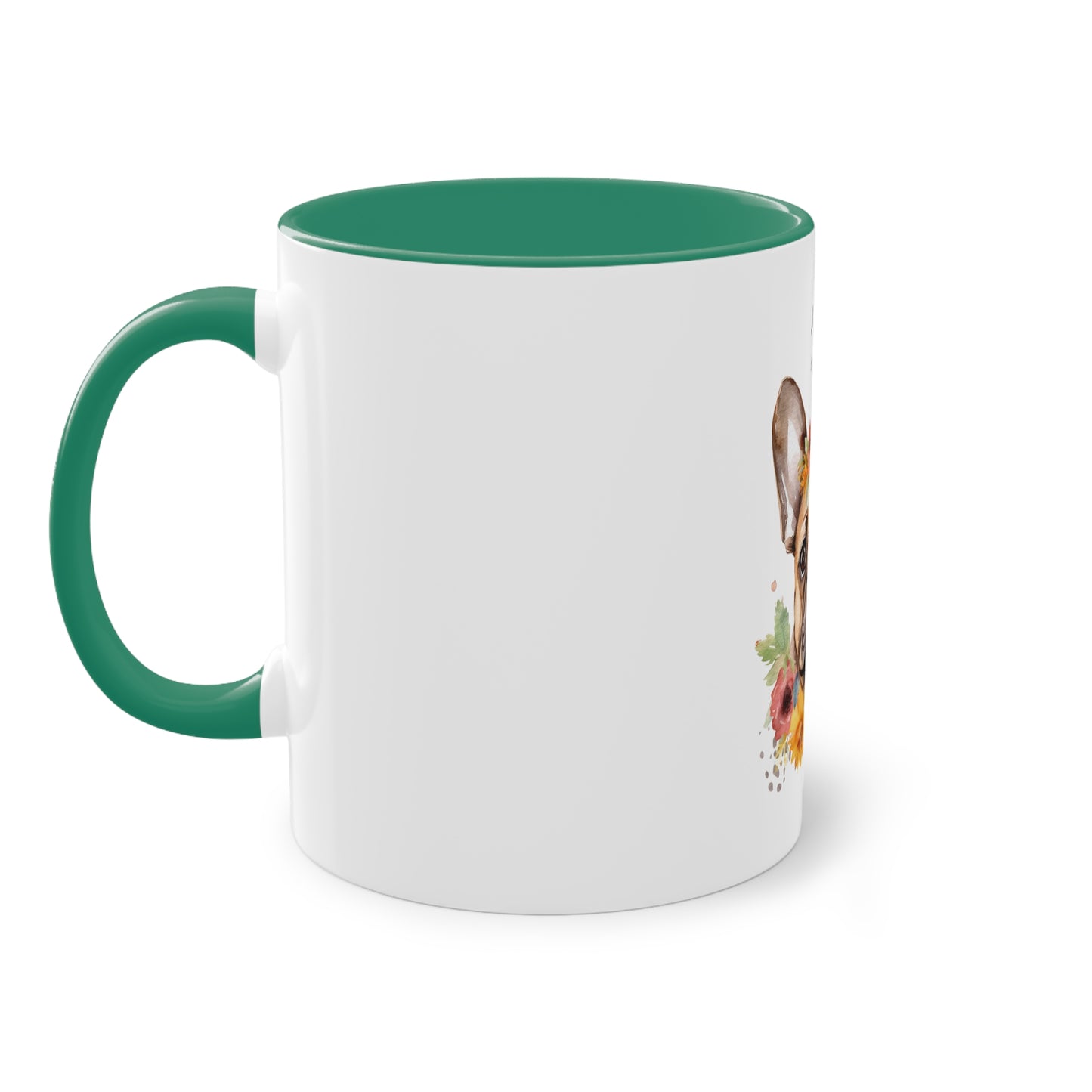 Just Breathe French Bulldog Two-Tone Coffee Mug, 325ml - White