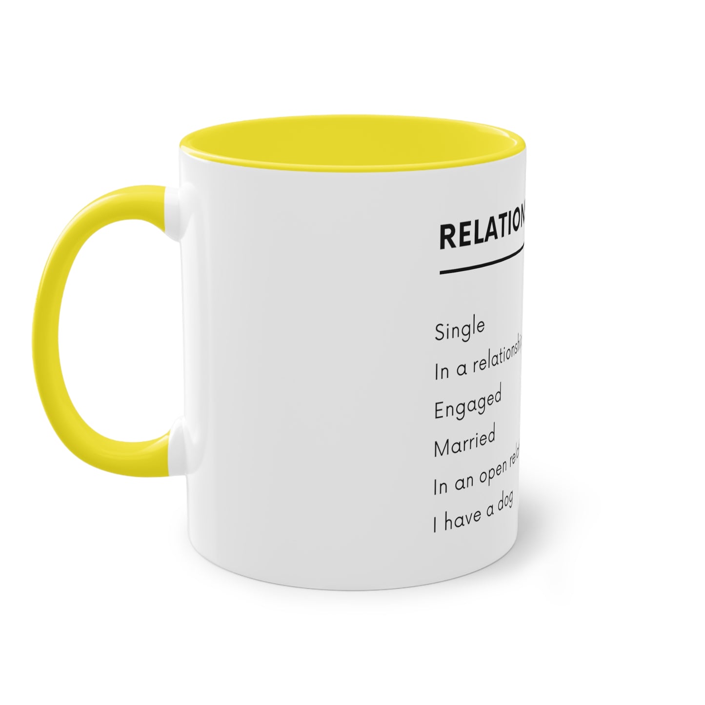 Relationship Status, I Have A Dog Two-Tone Coffee Mug, 325ml - White