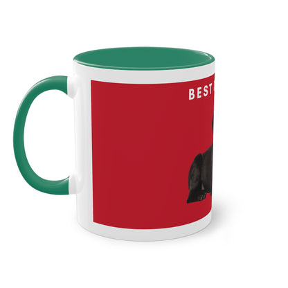 Best Dog Dad Black Lab Two-Tone Coffee Mug, 325ml - Red