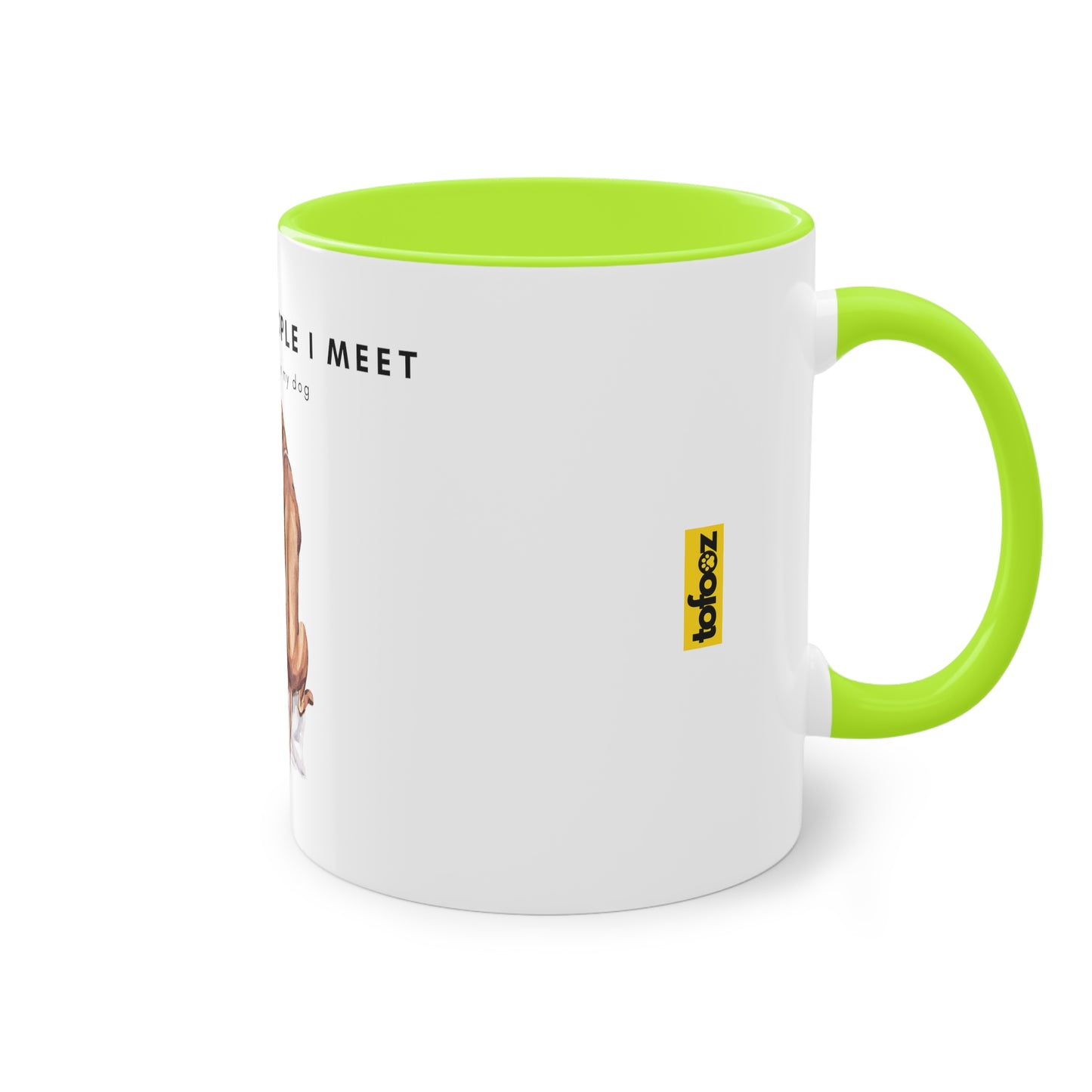 More People I Meet More I Love My Dog Two-Tone Coffee Mug, 325ml - White