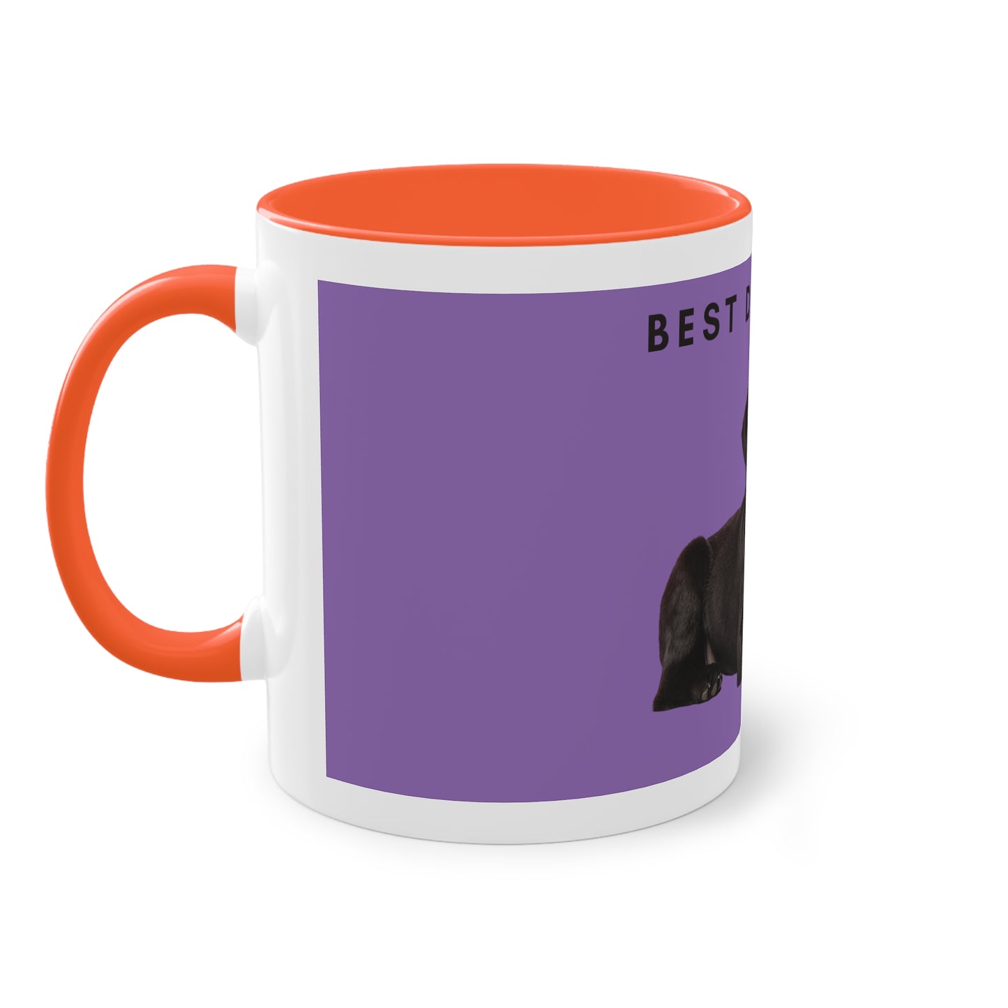 Best Dog Mom Black Lab Two-Tone Coffee Mug, 325ml - Purple