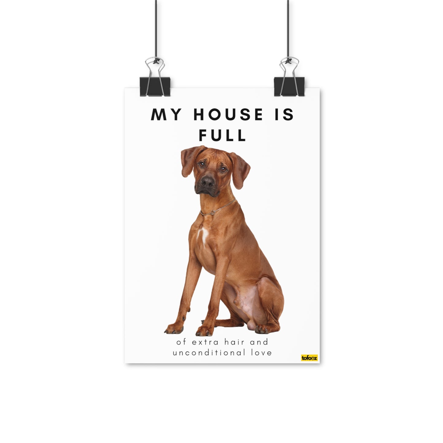 My House Is Full Ridgeback Poster - Various Sizes