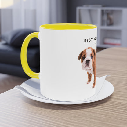 Best Dog Mom Ever English Bulldog Two-Tone Coffee Mug, 325ml - White