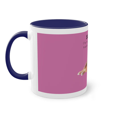 Sorry Too Busy Being Trained Red Merle Aussie Two-Tone Coffee Mug, 325ml - Pink