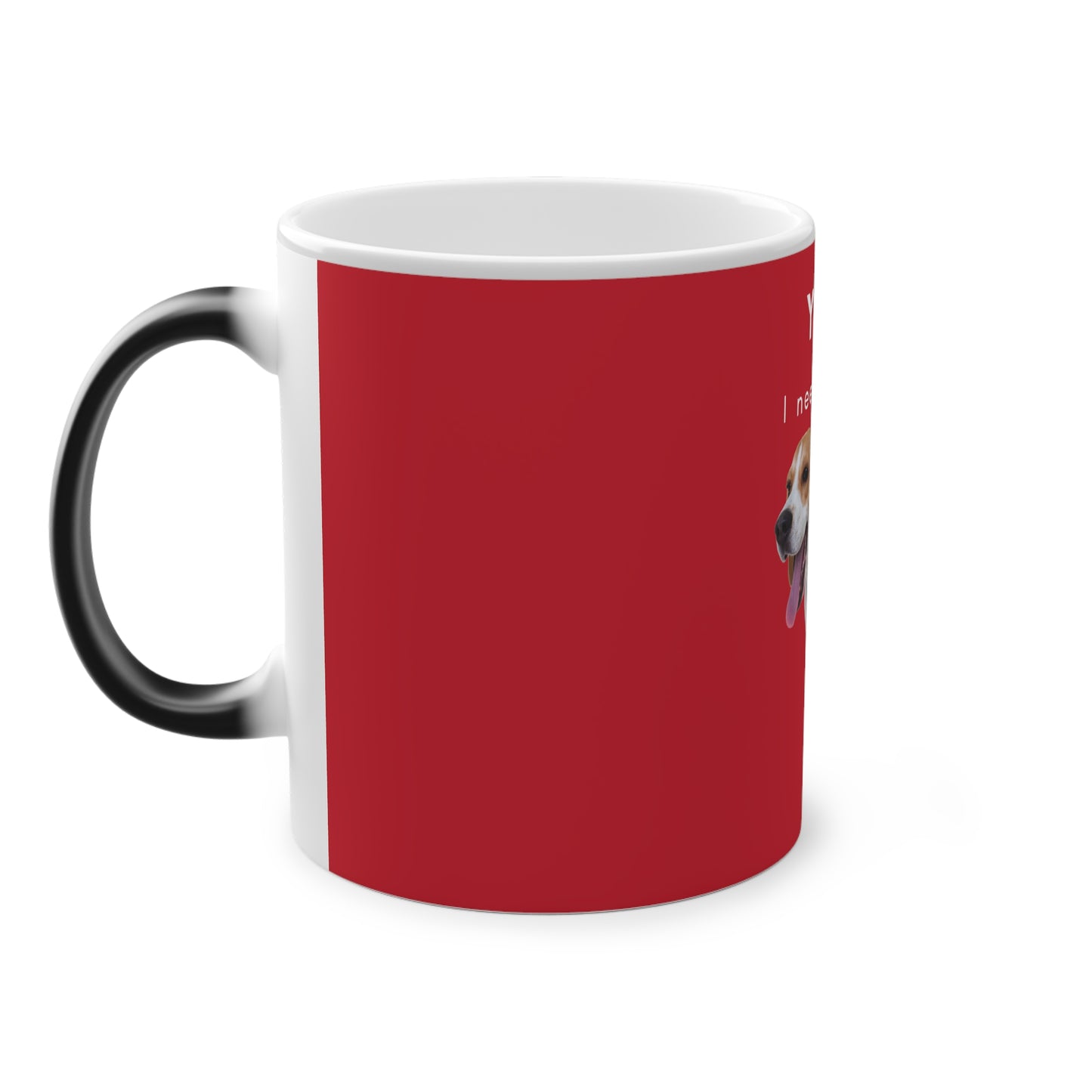 Yup I Need Coffee Adult Beagle Magic Mug, 325ml - Red