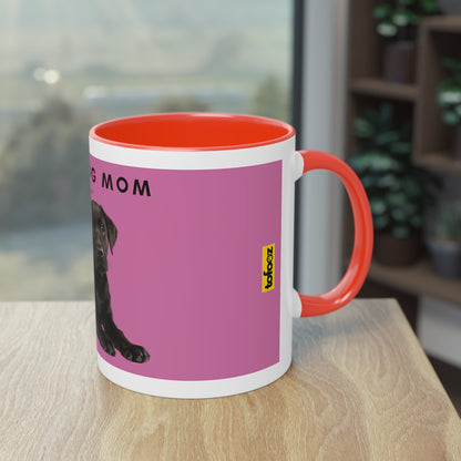 Best Dog Mom Black Lab Two-Tone Coffee Mug, 325ml - Pink