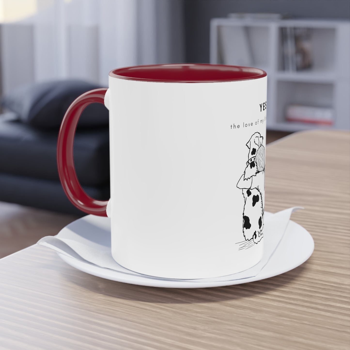 Yes Love Of My Life Dog Two-Tone Coffee Mug, 325ml - White