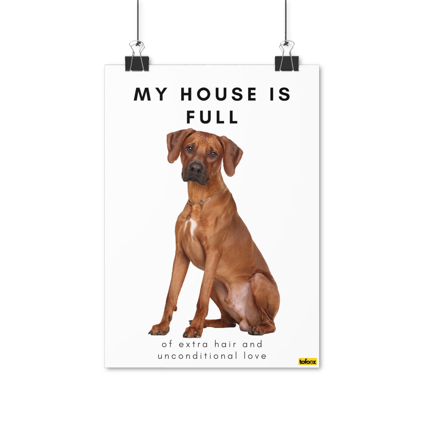 My House Is Full Ridgeback Poster - Various Sizes