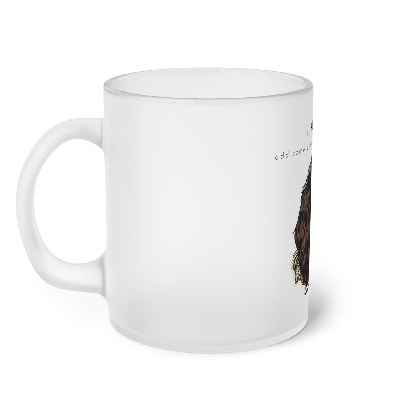 I Helped Add Glitter Spaniel Sticker - Frosted Glass Mug, 325ml