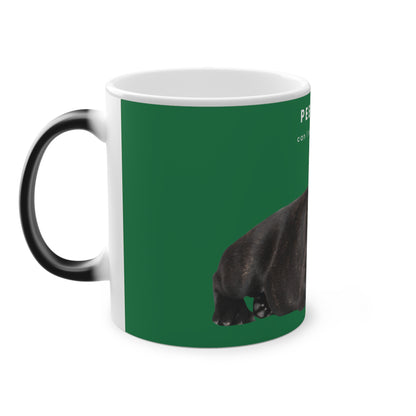 Peekaboo Sit In Your Lap Black French Bulldog Puppy Magic Mug, 325ml - Green