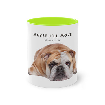 Maybe After Coffee Bulldog Two-Tone Coffee Mug, 325ml - White