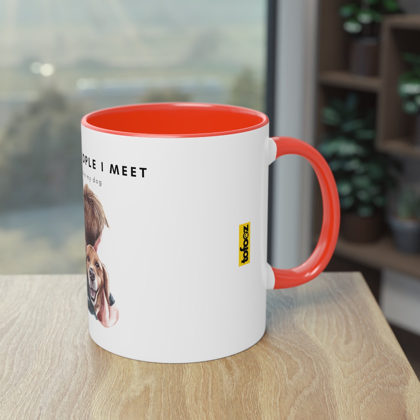 More People I Meet More I Love My Dog (M) Two-Tone Coffee Mug, 325ml - White