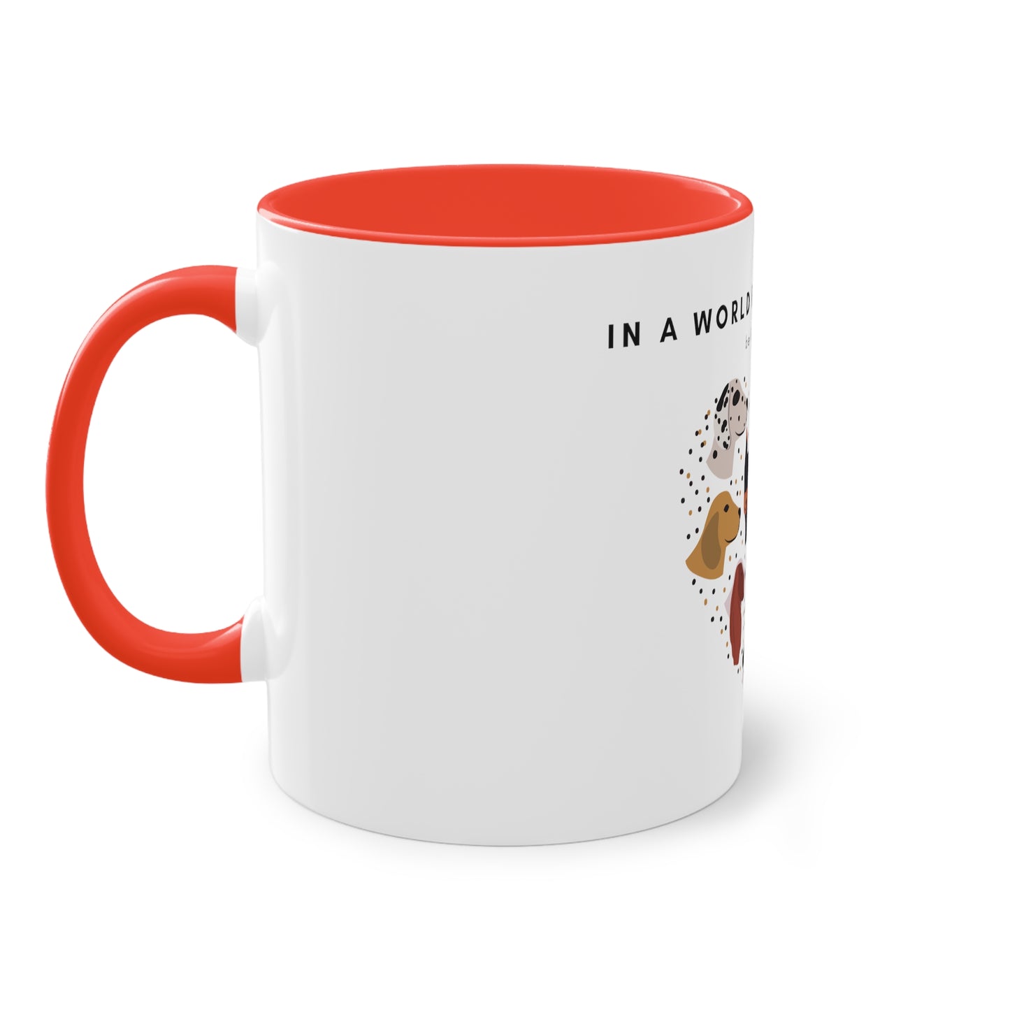 In A World Full Of People Dog Two-Tone Coffee Mug, 325ml - White