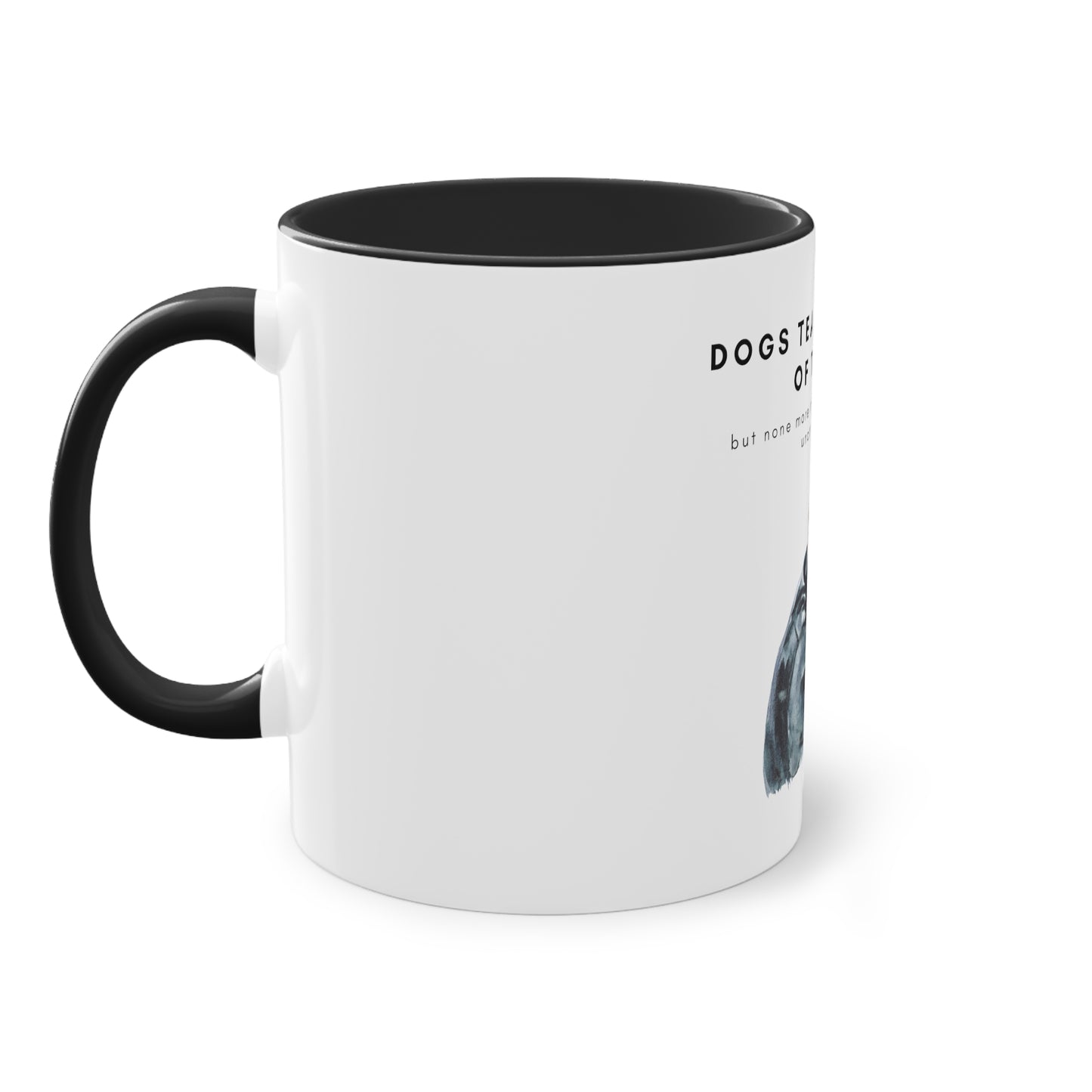 Dogs Teach Us Two-Tone Coffee Mug, 325ml - White