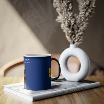 All I Need Is Coffee And My Saluki Magic Mug, 325ml - Dark Blue