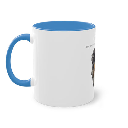 I Helped Add Aussome Glitter Blue Merle Aussie Two-Tone Coffee Mug, 325ml - White