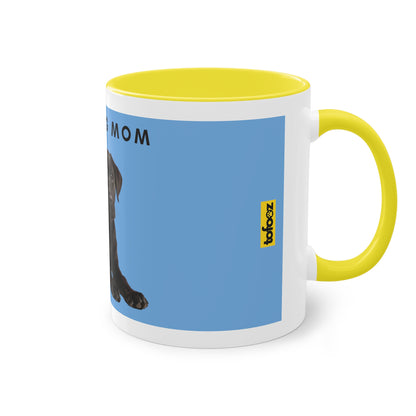 Best Dog Mom Black Lab Two-Tone Coffee Mug, 325ml - Light Blue