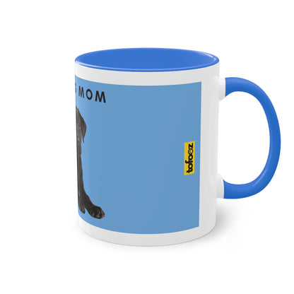 Best Dog Mom Black Lab Two-Tone Coffee Mug, 325ml - Light Blue