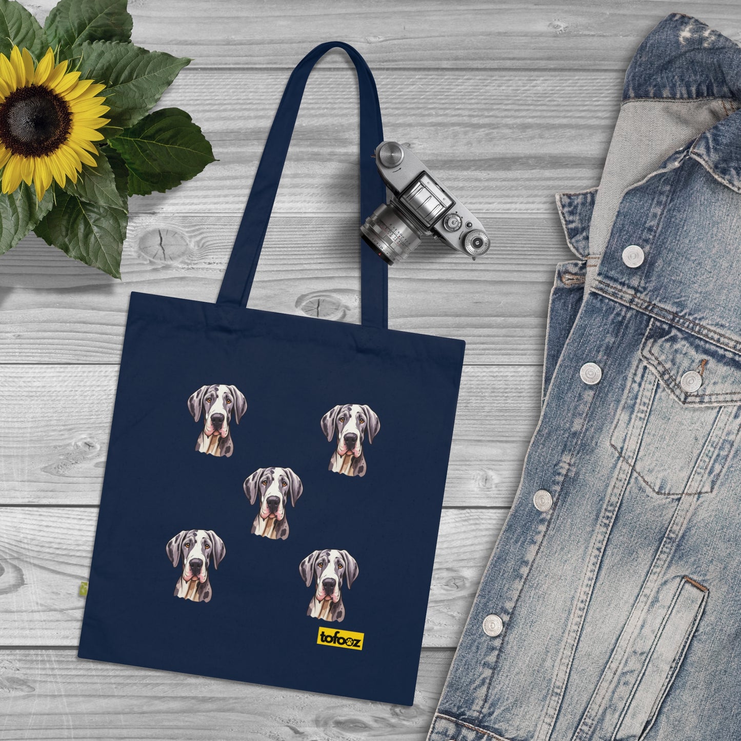 Great Dane Print Organic Cotton Tote Bag