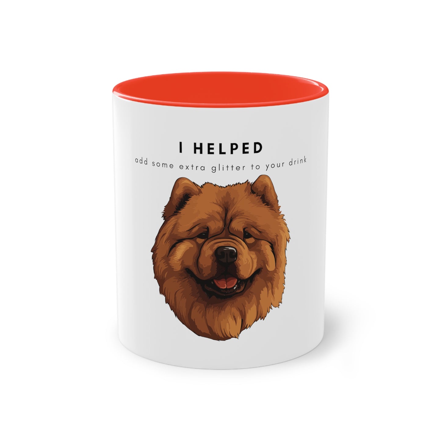 I Helped Add Glitter Chow Chow Two-Tone Coffee Mug, 325ml - White