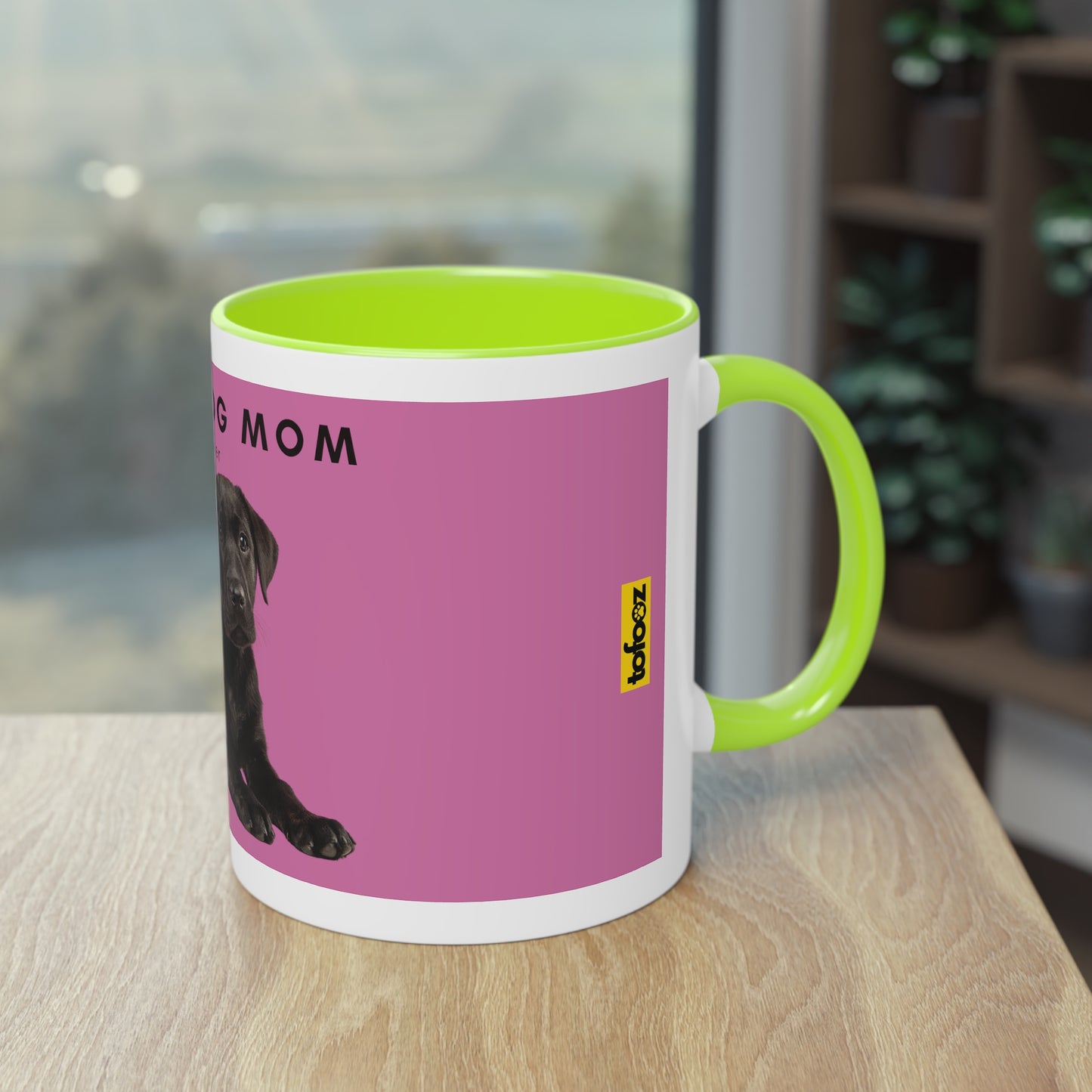 Best Dog Mom Black Lab Two-Tone Coffee Mug, 325ml - Pink