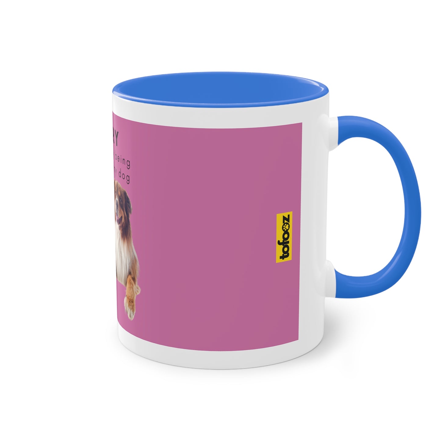 Sorry Too Busy Being Trained Red Merle Aussie Two-Tone Coffee Mug, 325ml - Pink