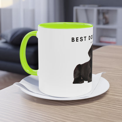 Best Dog Mom Black Lab Two-Tone Coffee Mug, 325ml - White