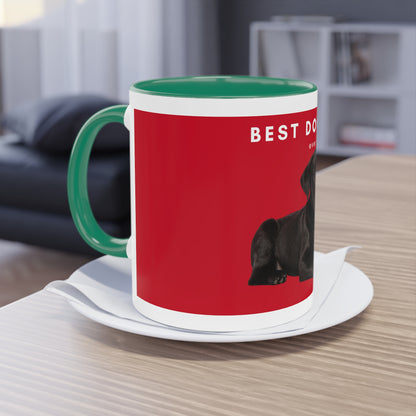 Best Dog Dad Black Lab Two-Tone Coffee Mug, 325ml - Red