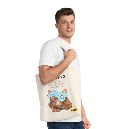 Adulting Rather Be Napping French Bulldog Woven Tote Bag