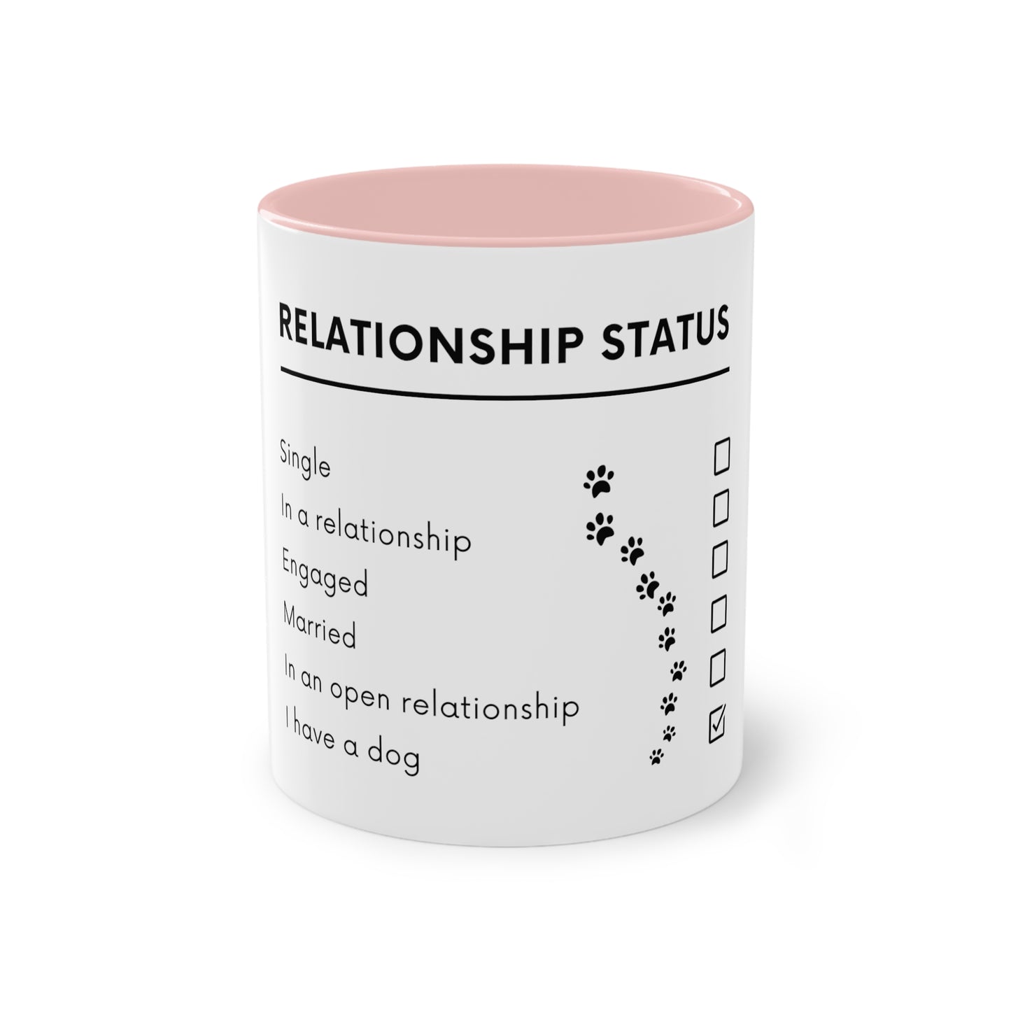 Relationship Status, I Have A Dog Two-Tone Coffee Mug, 325ml - White