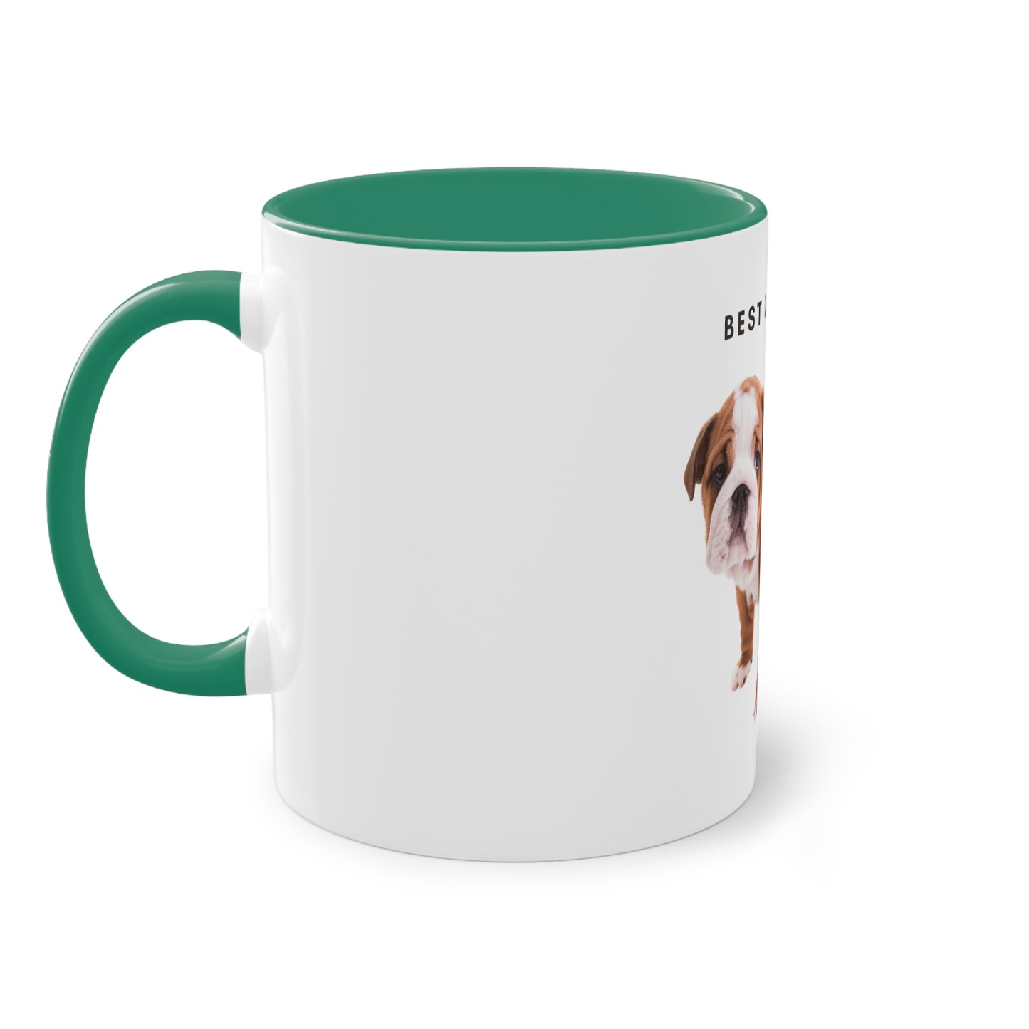 Best Dog Mom Ever English Bulldog Two-Tone Coffee Mug, 325ml - White