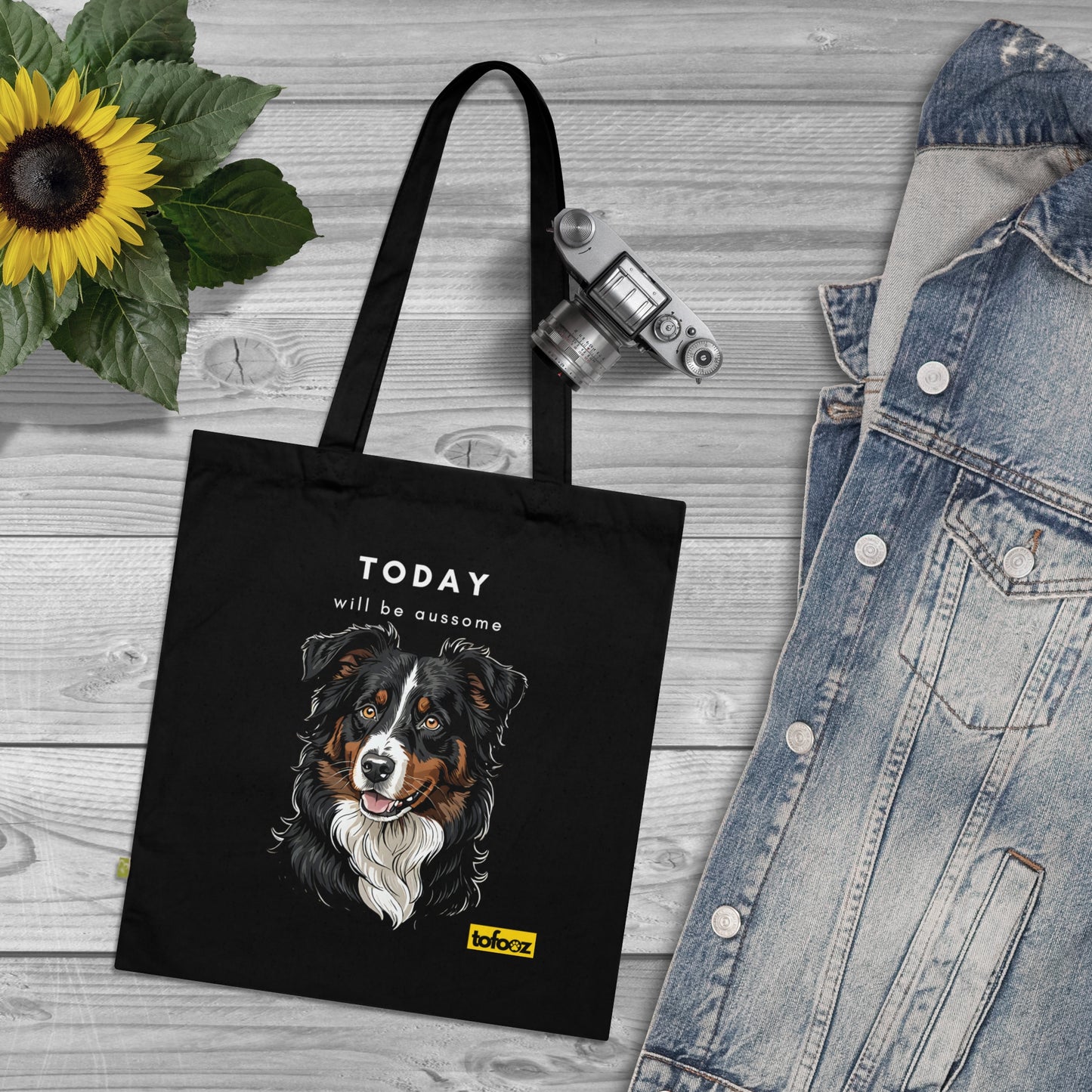 Today Will Be Aussome Black Tri Aussie - Organic Cotton Tote Bag