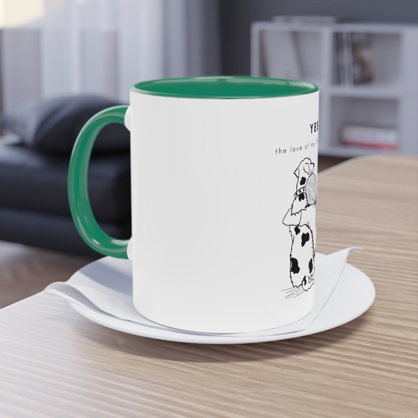 Yes Love Of My Life Dog Two-Tone Coffee Mug, 325ml - White