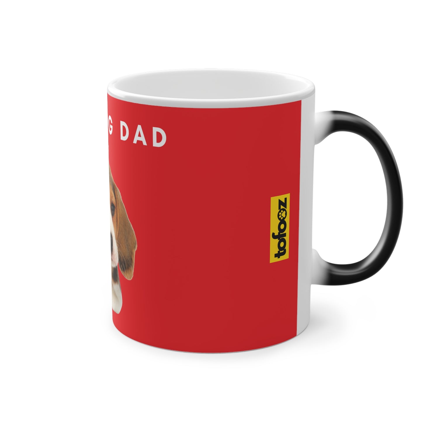 Best Dog Dad Beagle Magic Mug, 325ml - Red