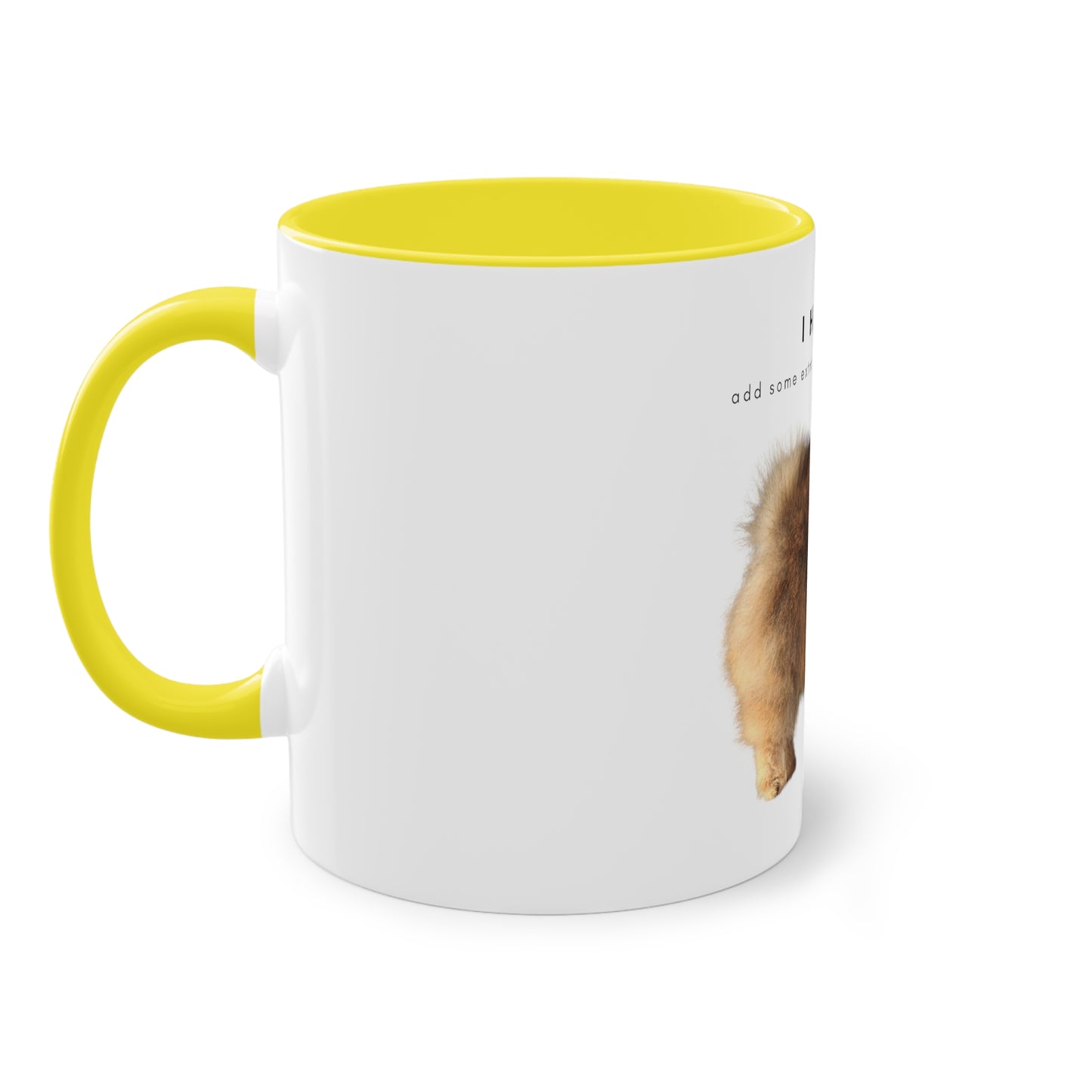 I Helped Add Glitter Tan Pomeranian Two-Tone Coffee Mug, 325ml - White