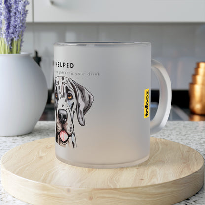 I Helped Add Glitter Great Dane Tongue Out - Frosted Glass Mug, 325ml