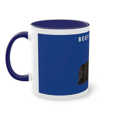 Best Dog Dad Black Lab Two-Tone Coffee Mug, 325ml - Blue