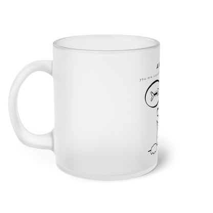 Aim High Cat - Frosted Glass Mug, 325ml