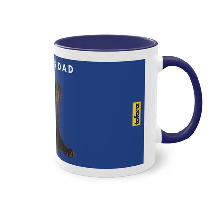 Best Dog Dad Black Lab Two-Tone Coffee Mug, 325ml - Blue