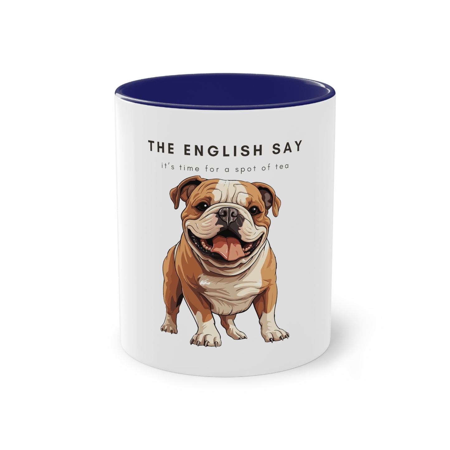 The English Say Tea Bulldog Two-Tone Coffee Mug, 325ml - White