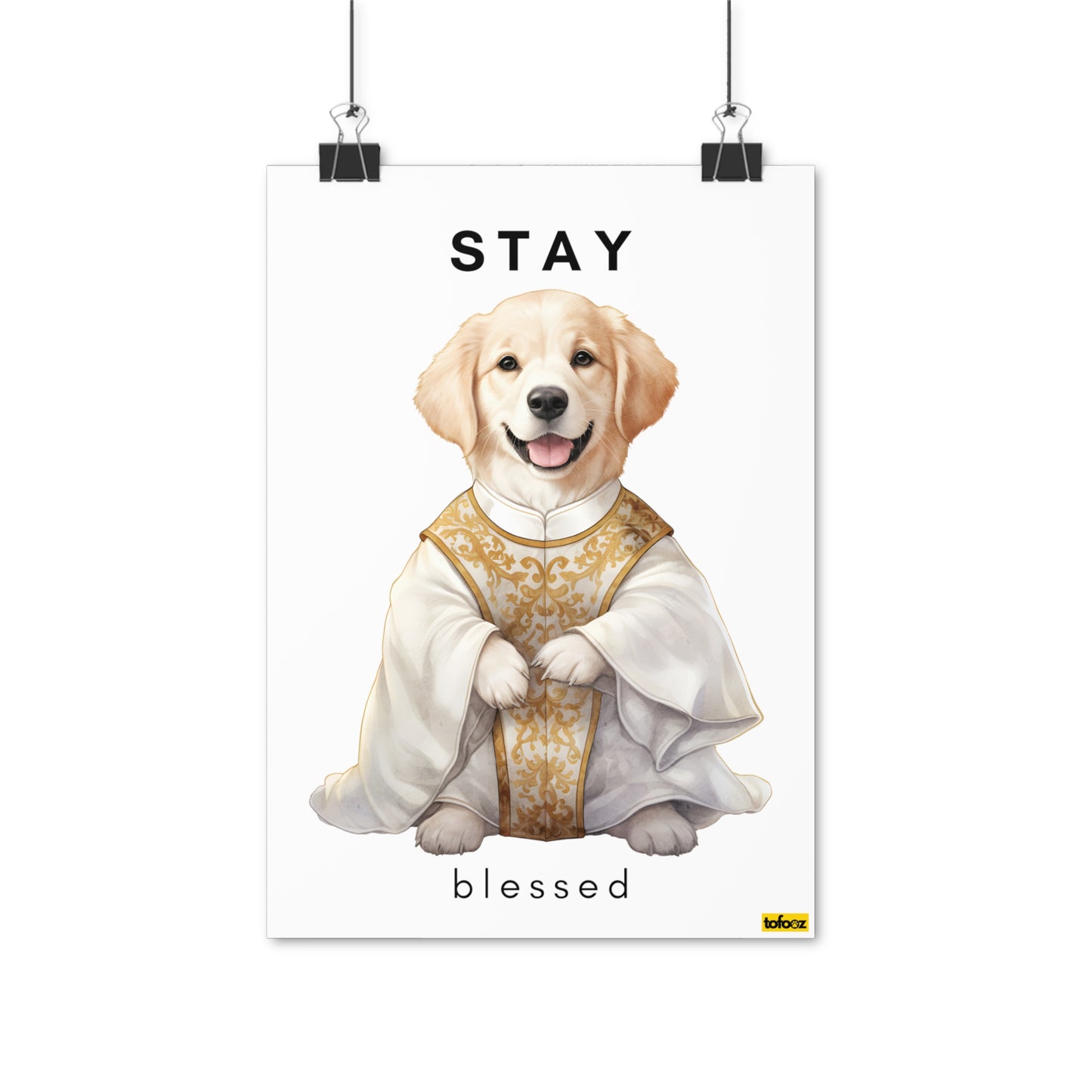 Stay Blessed Golden Labrador Poster - Various Sizes