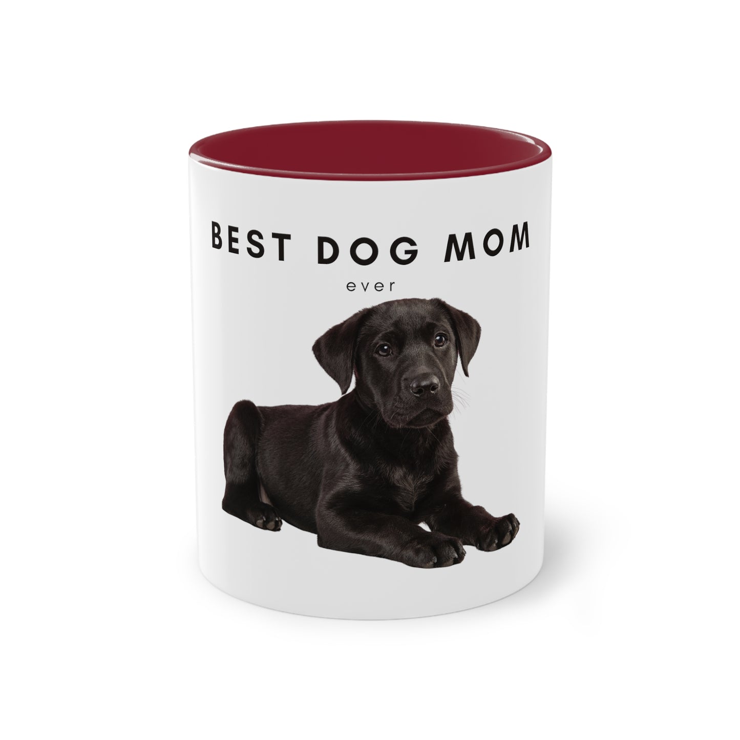 Best Dog Mom Black Lab Two-Tone Coffee Mug, 325ml - White