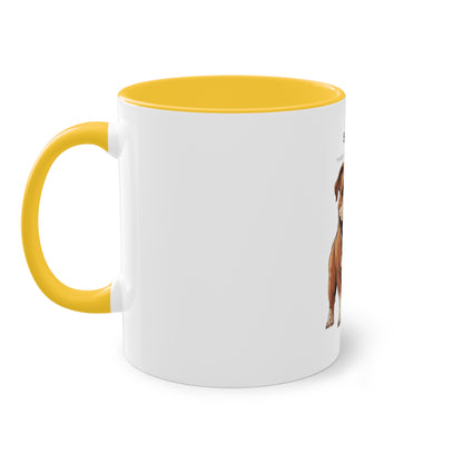 Smile Good Day English Bulldog Two-Tone Coffee Mug, 325ml - White