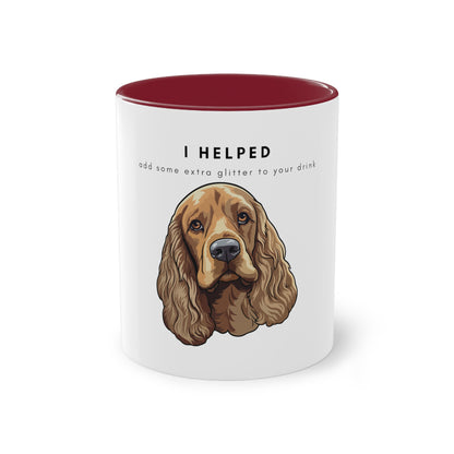 I Helped Add Glitter American Cocker Spaniel Two-Tone Coffee Mug, 325ml - White